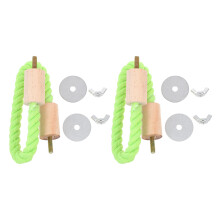 2Pcs Sturdy Cotton Rope Bird Stand Sticks Green Parrot Training Toy