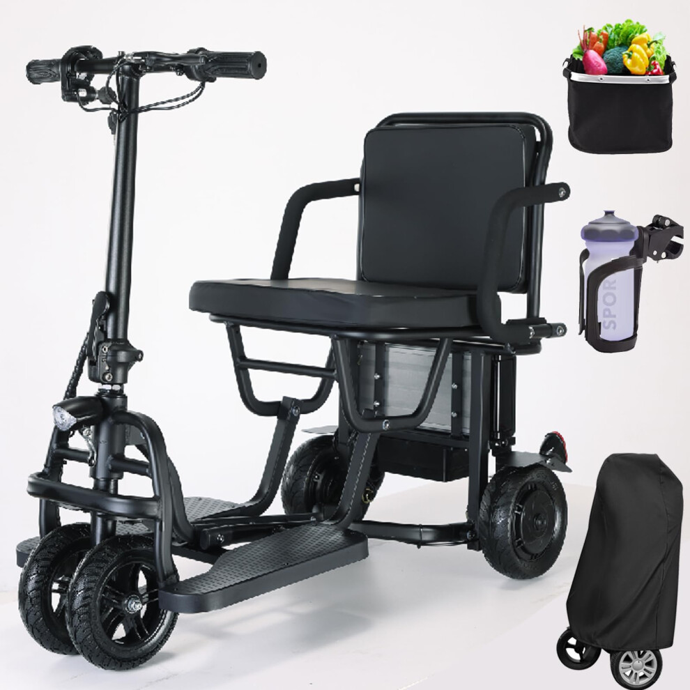 Folding Electric Mobility Scooter for Seniors 300â¯lbs, 4âWheel All Terrain Lightweight LongâRange Travel Scooter