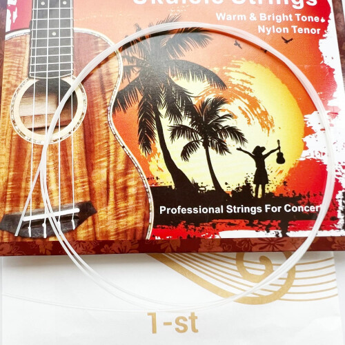 White Nylon Tenor Ukulele Strings 750mm Scale Set with Warm Balanced Tone and Smooth Fingering 1