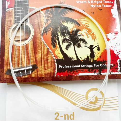 White Nylon Tenor Ukulele Strings 750mm Scale Set with Warm Balanced Tone and Smooth Fingering 2