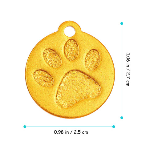 3St Aluminium Pet Collar Tags Met Hondpoot Design 1