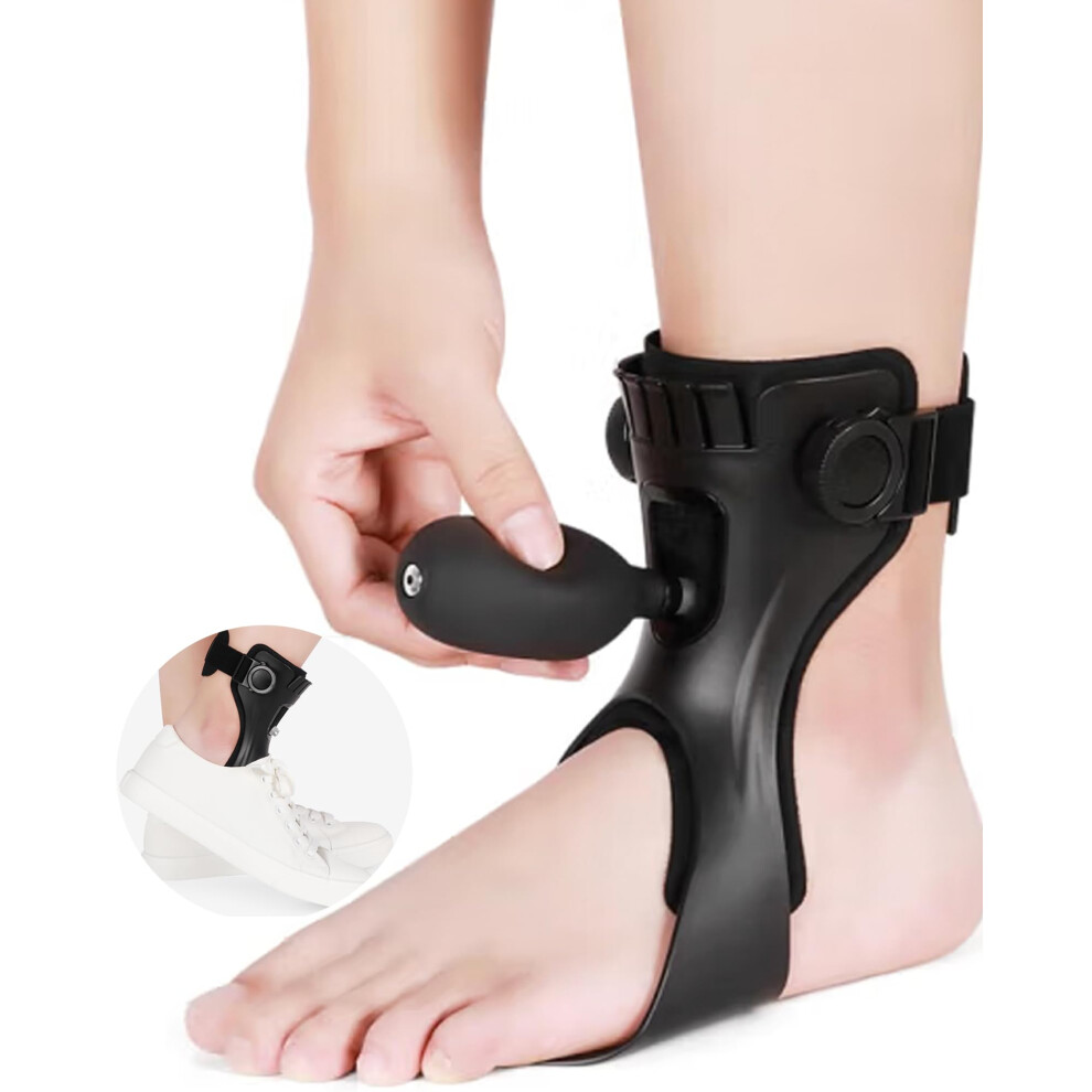 Adjustable Inflatable Foot Drop Brace Left XLarge AFO Orthotic Support for Walking Comfort