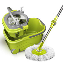 360 Spin Mop Bucket with Wringer, Deep Cleaning Microfiber Mop Head, Dual Wet‑Dry Mode for Home Cleaning