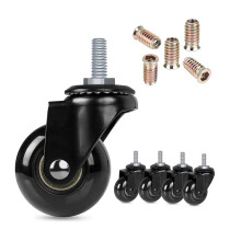 Office Chair Wheels for Hardwood Floors, Smooth Quiet Rolling Casters Set of 5, Threaded Stem 2 Inch