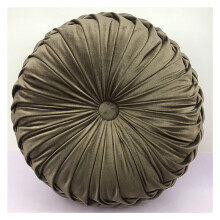 Dutch Velvet Seat Cushion 36x36cm Light Brown, Thick Soft Floor Pillow with Lace Craft and Durable Padding