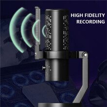 USB-Microfoon voor Opnemen en Streamen op Pc, Hoofdtelefoonuitgang, Mute-Knop, RGB-Gamingmicrofoon, Ruisonderdrukking