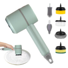 Electric Spin Scrubber Rechargeable Cordless Cleaning Brush with 6 Replaceable Heads for Kitchen and Bathroom