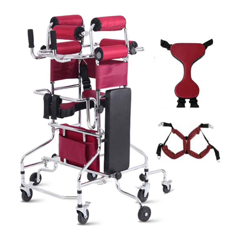 Standing Walking Aid for Elderly, Adjustable 8âWheel Rehabilitation Walker with Sponge Armrests and 200KG HeavyâDuty Support