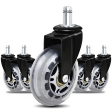 3 Inch Office Chair Wheels Set of 5, Heavy Duty Casters for All Floors, Quiet Rolling, Universal Fit