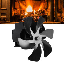 6-Blade Wood Stove Fan On Chimney, 27.8oz, Black