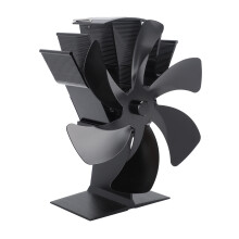 Vertical 6-Blade Aluminium Stove Fan, Black 26oz