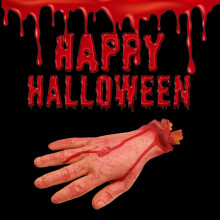 2X Bloody Horror Scary Halloween Prop Fake Severed Life Size Arm Hand House Scary Bloody