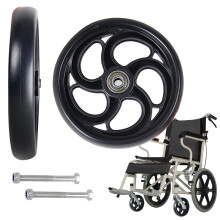 2 Pcs Wheelchair Replacement Front Wheels, Durable Solid 5' 6' 8' Caster Tires for Smooth Rolling and Easy Installation