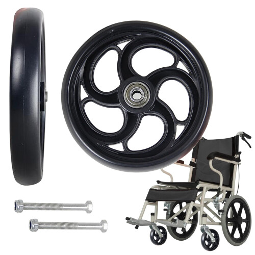 2 Pcs Wheelchair Replacement Front Wheels, Durable Solid 5' 6' 8' Caster Tires for Smooth Rolling and Easy Installation