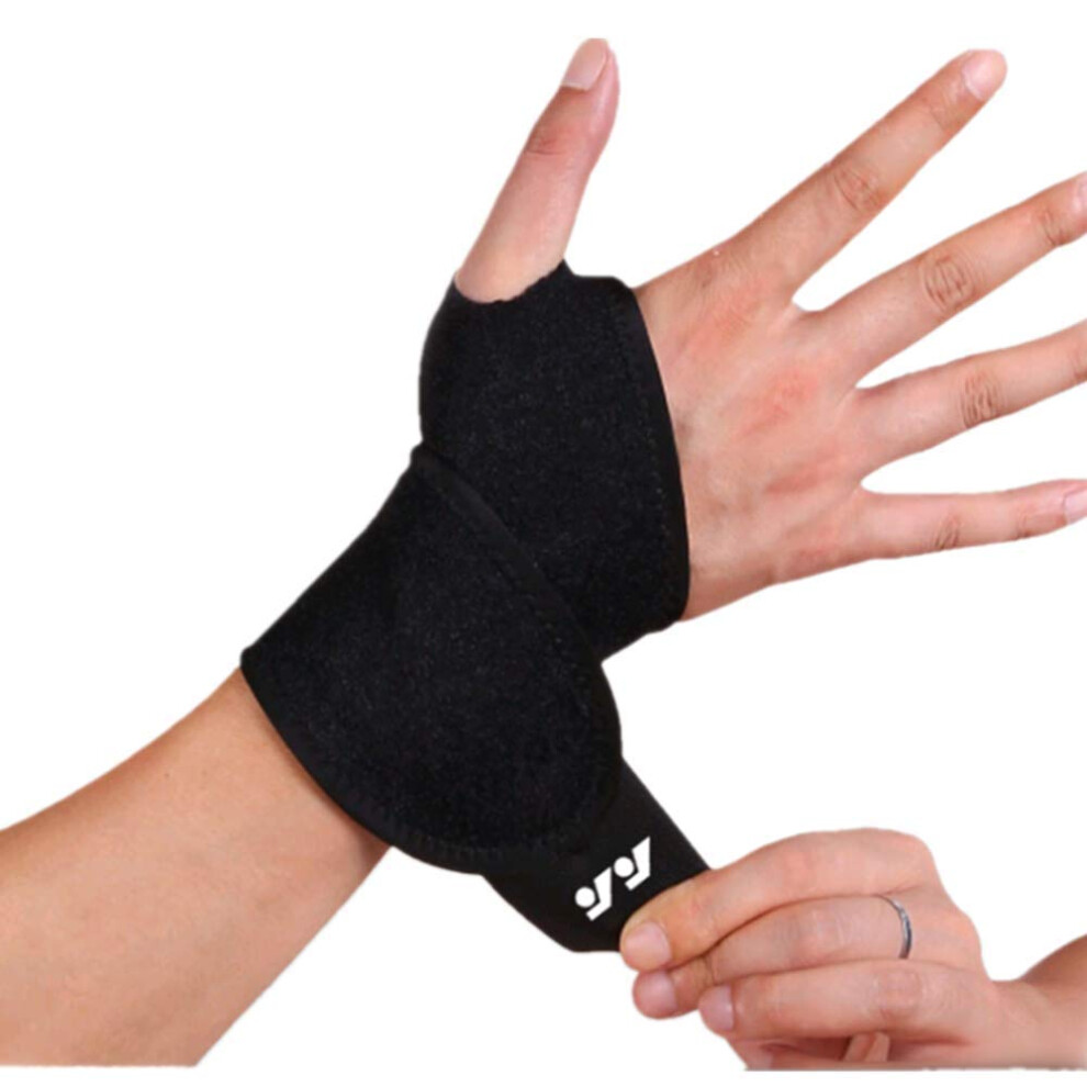 Wrist Support Brace 2 Pack Adjustable Neoprene Wrist Wraps with Thumb Loop for Gym Workout Training