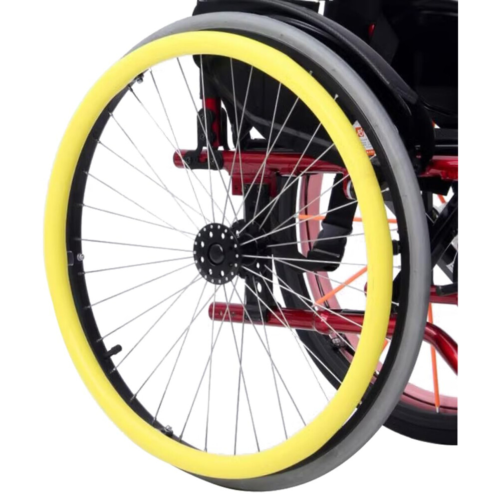 Yellow 24 Inch Wheelchair Push Rim Cover Nonslip Wearresistant Grip For Comfortable Handling
