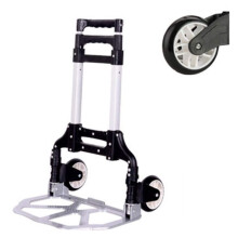 Folding Luggage Cart Lightweight Aluminum Portable Trolley with Silent Rubber Wheels B
