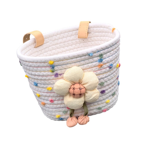 Boys Girls Bicycles Basket Bicycles Front Handlebar-white dots