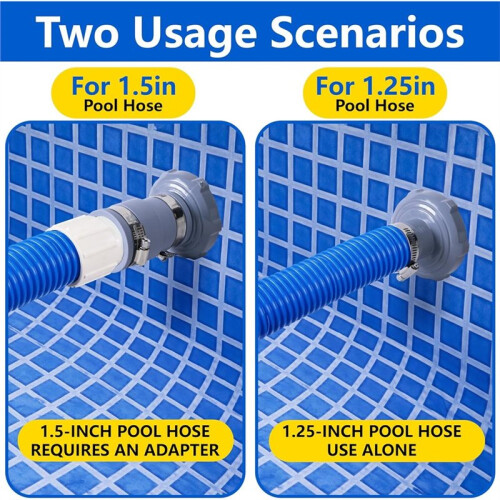 Adaptador para Mangueira de Aspirador de Piscina, Pacote com 2 Unidades (Tipo B), Substituto para Mangueiras de 1,25 Polegadas e 1,5 Polegadas para 1