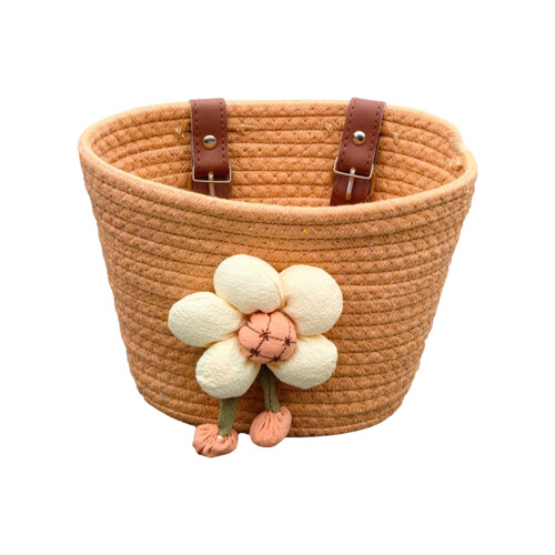 Boys Girls Bicycles Front Basket Handlebar Storage-Khaki