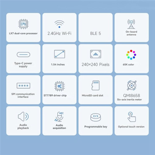 ESP32-S3 AI Chatbot Development Board 1.54 Inch TouchScreen Display Digital Photo Album E-Reader for Xiaozhi DeepSeek 2
