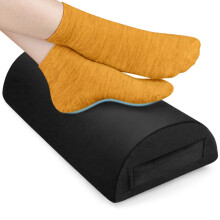 Adjustable Foot Rest Under Desk Ergonomic Footrest with Soft Velvet Cushion and Rebound Foam for Office Home Travel Black XXLarge