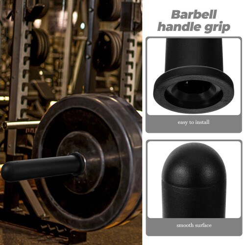 Easy-Install Black PP Barbell Handle Covers with Anti-Slide Grip 2