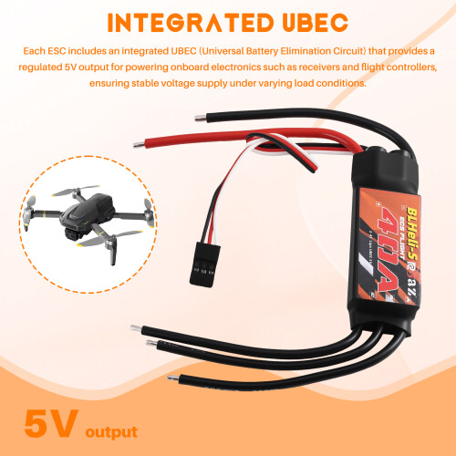 BLHeli RC Brushless ESC 40A Electric Speed Controller for Quadcopter Aircraft Model Fixed Wing Multi-Axis FPV RC Drone 2