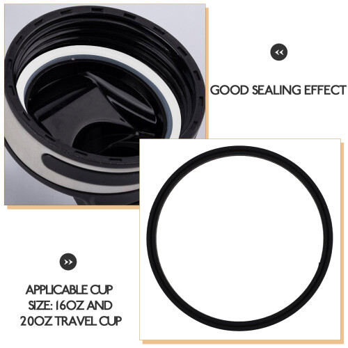 6pcs Silicone Lid Ring For Cup Sealing Black Back To School 2