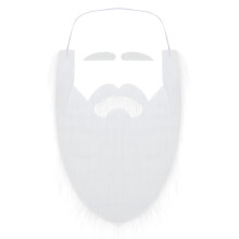 1Set White Fake Beard Mustache Eyebrows Plush Xmas Party Accessory