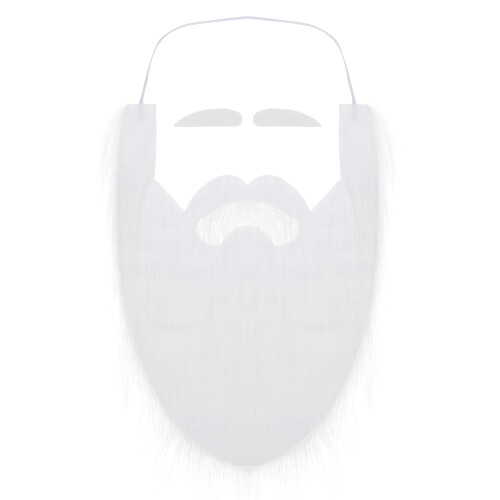 1Set White Fake Beard Mustache Eyebrows Plush Xmas Party Accessory