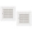 2Pcs Durable White Plastic Exhaust Vent Cover Louvered Exterior Wall 1