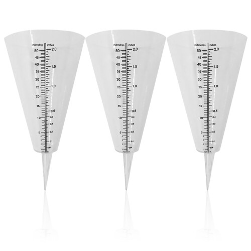3Pcs Plastic Garden Rain Gauges Cone Shape for Accurate Measurement