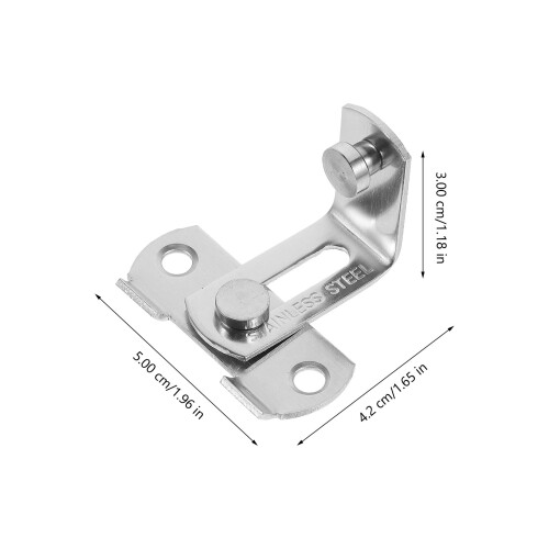 2Pcs Stainless Steel Door Locks Silver Smooth Surface Safe Home Use 1