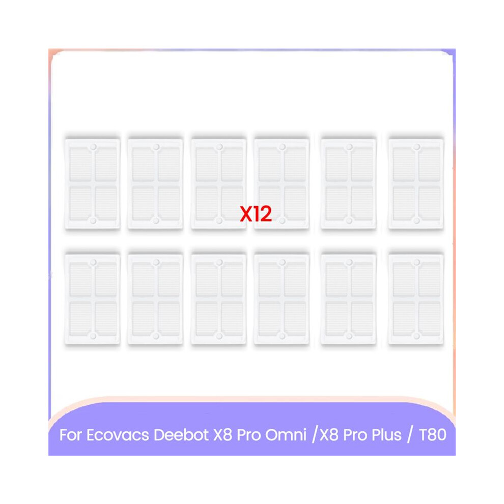 Tauoh Sewage Box Filter For Deebot X8 Pro Omni /X8 Pro / T80 Sweeper Sewage Tank Replacement Parts Filter 12Pcs