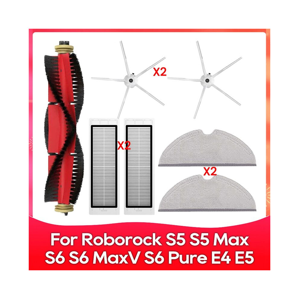 For S5, S5 Max, S6 Maxv, S6 Pure, E4, E5, S51, S52, S55 Roller Side Brush Filter Mop Accessories Part 6032146299158