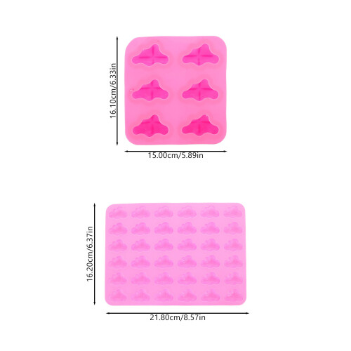 Non-Stick Silicone Chocolate Mold Pink 2pcs 1