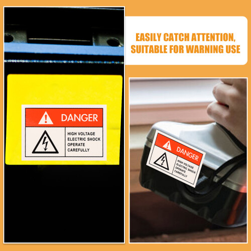 Raindrops  8 Pcs Emergency Warning Sign Anti-Electric Shock Label 2