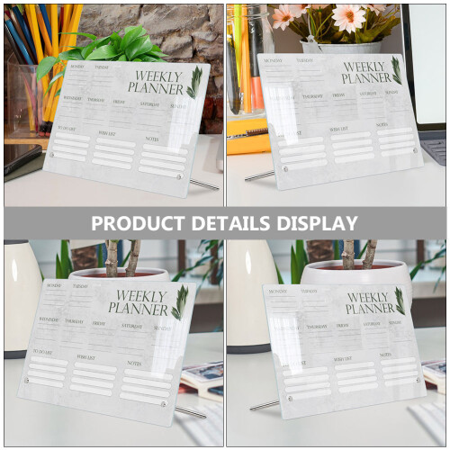 1 Set Reusable Weekly Write Board Desk Dry Erase Board With Pen 2