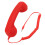 Red Retro Wired Cellphone Handset for Smartphone PC with 3.5mm Plug 8
