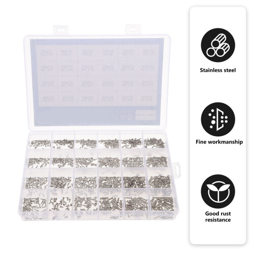 1Set Silver Self-Tapping Screws Kit Carbon Steel Assortment for DIY 2
