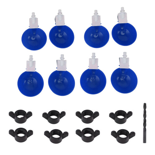 8 Pcs Large Automatic Chicken Water Cups Blue PVC 1