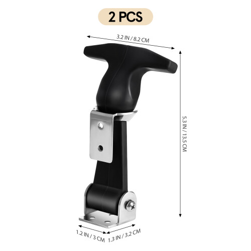 2Pcs Stainless Steel T Handle Rubber Latch for Tool Box Assorted Color 1