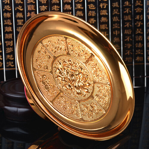 zinc alloy fruit serving tray storage golden 2