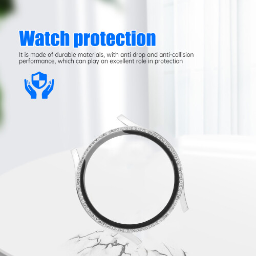 2Pcs Stylish Bling Watch Protection Shell with Clear Tempered Pc Case 2