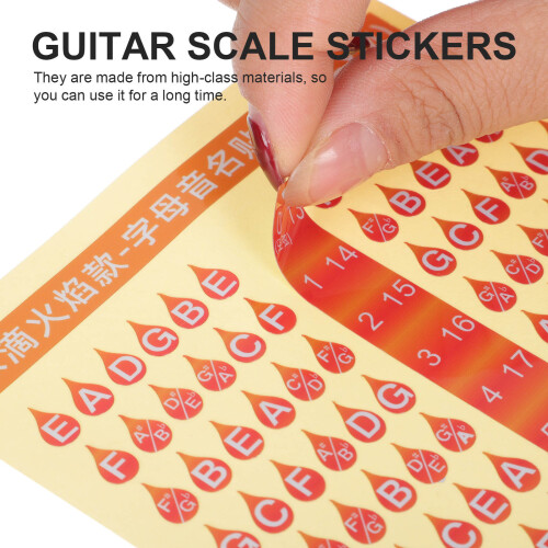 2pcs guitar scale stickers fretboard note map for beginners 2