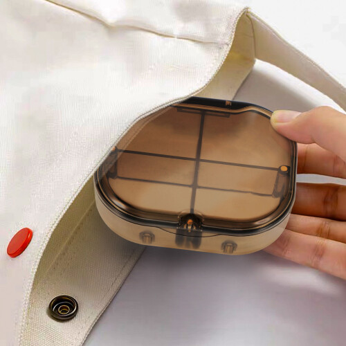 Practical Grey Plastic Portable Medicine Storage Case 2