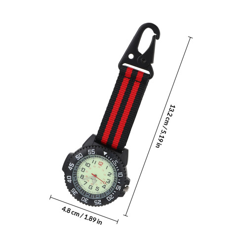 Red Carabiner Digital Dial Watch Nylon Strap Backpacker Watch 1