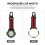 Red Carabiner Digital Dial Watch Nylon Strap Backpacker Watch 5