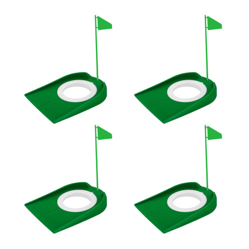 Golf Putting Trainer Complete with Ball Return-green green flag